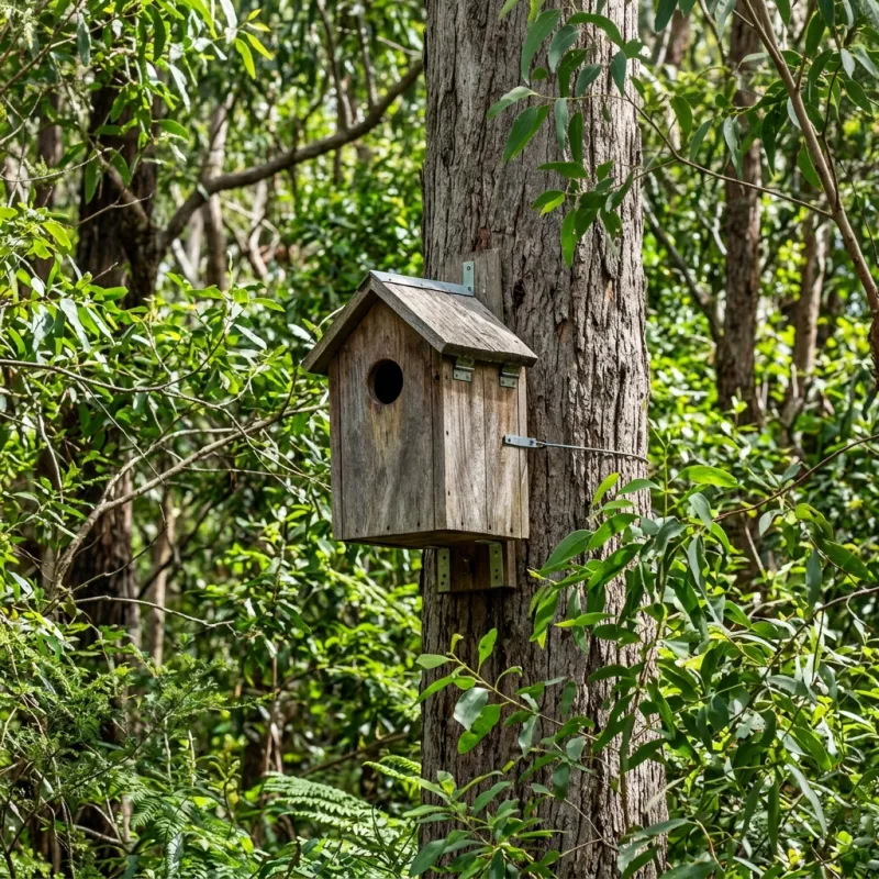 Animal nesting box installed as a humane alternative to a Somerton roof cavity