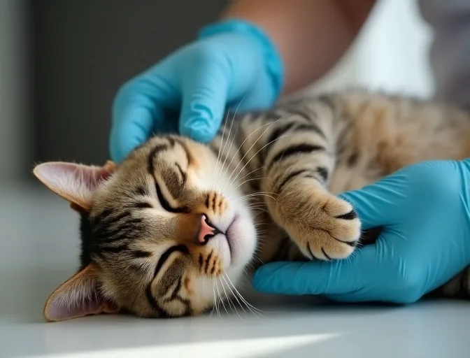 Specialist carefully handling a deceased cat with dignity in Somerton